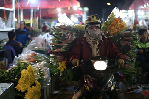 Xuyên đêm lạnh, tiểu thương chợ hoa Quảng Bá mưu sinh