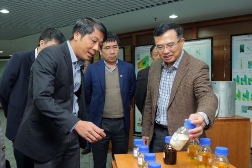 Đồng chí Hoàng Quốc Vượng làm việc với VPI