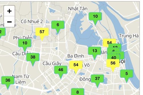 Hôm nay 18/12, Hà Nội có 4 địa điểm chất lượng không khí trung bình
