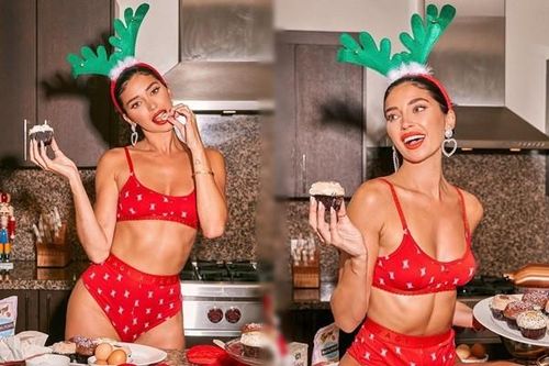 Bóng hồng Canada Nicole Williams diện nội y đỏ đón Giáng sinh
