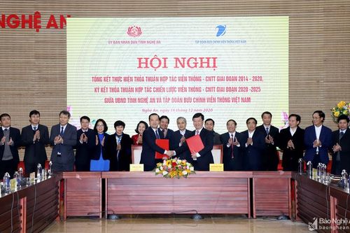 UBND tỉnh Nghệ An và Tập đoàn Bưu chính Viễn thông Việt Nam ký Thỏa thuận hợp tác chiến lược giai đoạn 2020-2025