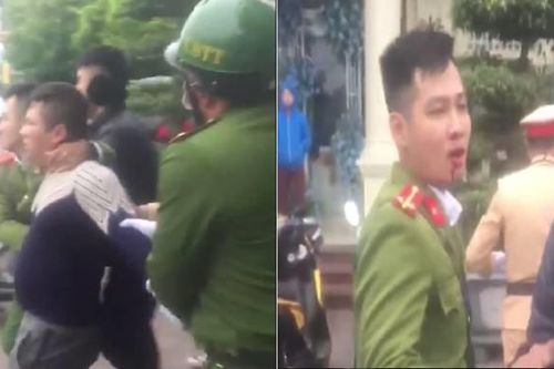 Tài xế xe máy ở Hải Phòng lăng mạ, đấm chảy máu một trung úy công an