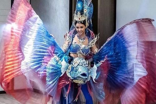 Trang phục dân tộc hình cá chọi của Hoa hậu Hoàn vũ Thái Lan