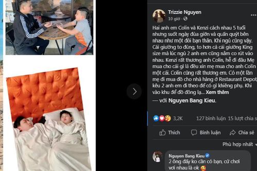 Khoe tình cảm thân thiết giữa các con, vợ cũ Bằng Kiều không nén được nước mắt