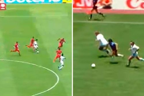 Cầu thủ vô danh tái hiện siêu phẩm của huyền thoại Maradona