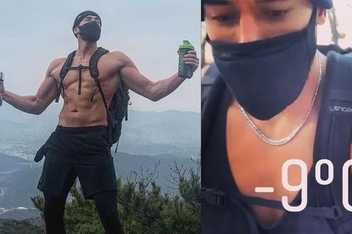 Nam thần lai 'Gia đình là số 1' cởi trần khoe cơ bắp giữa tiết trời -9 độ C
