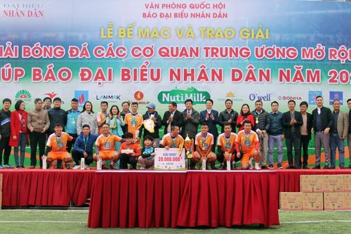 Bế mạc Giải bóng đá các cơ quan Trung ương mở rộng Cúp Báo Đại biểu Nhân dân lần thứ 22 năm 2020