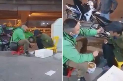 Thấy người đàn ông lang thang ngồi co ro bên vỉa hè, tài xế xe công nghệ có hành động ấm lòng