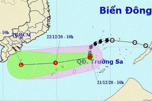 Bão số 14 suy yếu thành áp thấp nhiệt đới và sẽ tan dần trên biển Đông