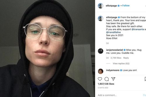 Elliot Page chia sẻ ảnh selfie đầu tiên, gửi lời cảm ơn chân thành đến fan hâm mộ vì đã luôn ủng hộ anh