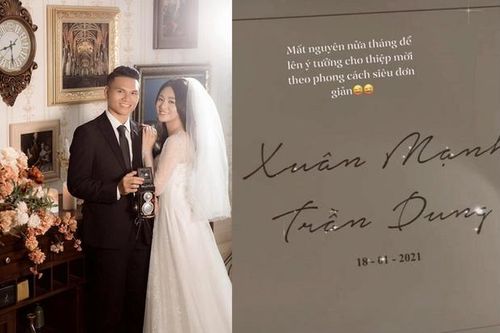 Cưới sau Tiến Dũng 1 tuần, thiệp cưới của Xuân Mạnh mang phong cách đối lập