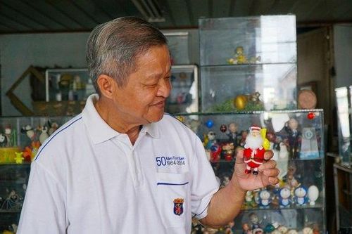Linh vật Giáng sinh bằng vỏ trứng độc đáo của nhà giáo hơn 70 tuổi