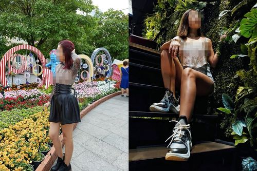 Sốc trước loạt ảnh người phụ nữ diện áo mỏng tang để lộ nguyên vòng 1 phản cảm đi chơi Giáng sinh