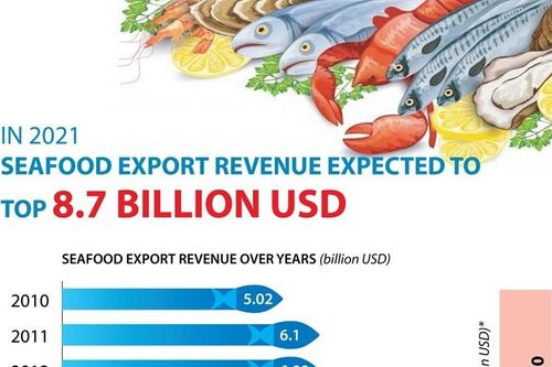 Seafood export expected to top 8.7 billion USD in 2021