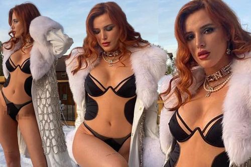 Sao lưỡng tính Bella Thorne diện nội y gợi cảm tạo dáng giữa trời tuyết