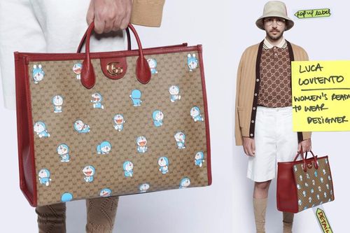 Gucci in hình Doraemon lên túi xách, quần áo bán giá ngàn đô