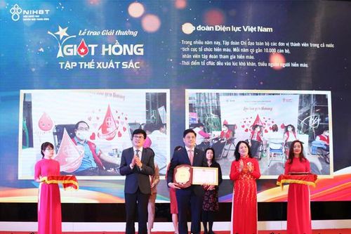 EVN nhận giải thưởng 'Giọt hồng' năm 2020