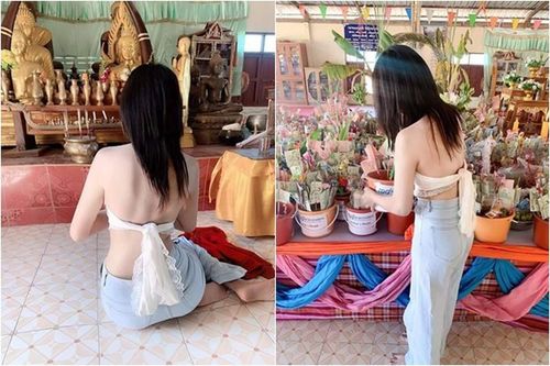 Đi lễ chùa với thời trang khó đỡ, cô gái nhận đủ 'gạch đá'