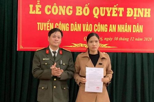 Công an Quảng Trị tuyển dụng vợ liệt sĩ Trương Văn Thắng