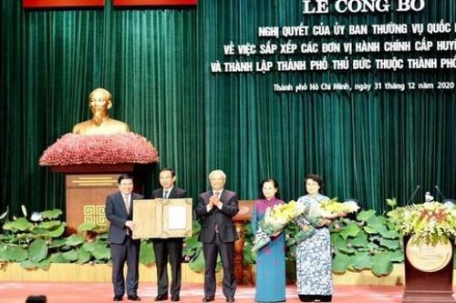 Chính thức công bố thành lập TP Thủ Đức