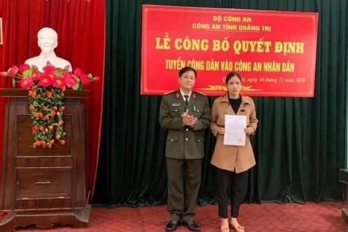 Tuyển dụng vợ liệt sỹ CAND vào lực lượng công an