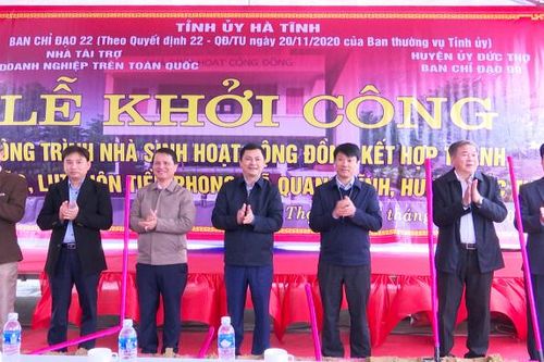 Hà Tĩnh: Khởi công xây dựng nhà văn hóa cộng đồng kết hợp tránh bão lũ đầu tiên