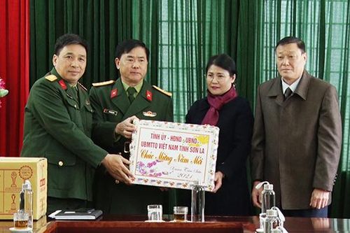 Đồng chí Chỉ huy trưởng Bộ CHQS tỉnh thăm, chúc Tết tại huyện Sốp Cộp