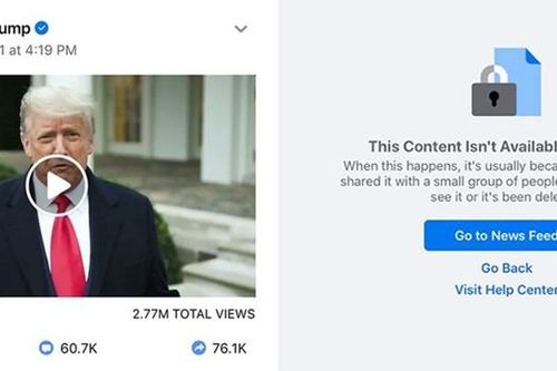 Tài khoản Twitter, Facebook của Tổng thống Trump bị khóa vô thời hạn
