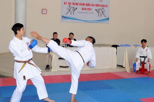 Hơn 50 võ sinh Karate thi thăng đẳng Quốc gia