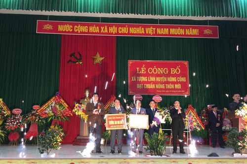 Tượng Lĩnh đón nhận Bằng công nhận xã đạt chuẩn nông thôn mới