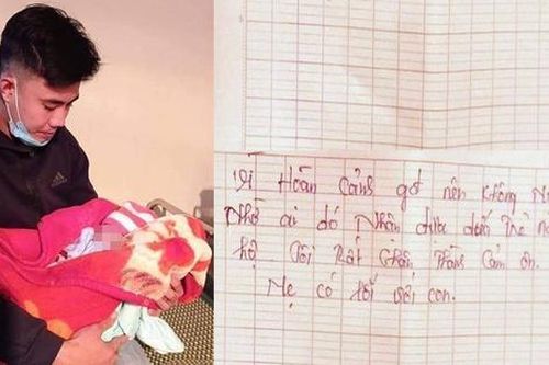 Bé gái sơ sinh bị bỏ rơi trong tiết trời rét buốt cùng lá thư của người mẹ