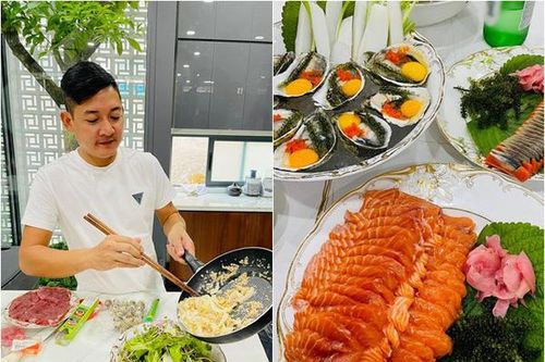 Thành Đạt tự tay vào bếp nấu ăn như nhà hàng đãi Hải Băng