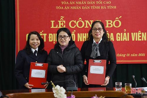 Tòa án nhân dân Hà Tĩnh bổ nhiệm 2 hòa giải viên cấp tỉnh