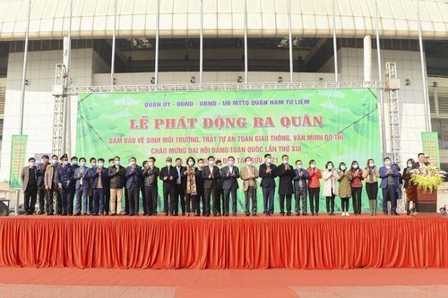 Quận Nam Từ Liêm: Phát động ra quân đảm bảo vệ sinh môi trường, trật tự an toàn giao thông, văn minh đô thị.