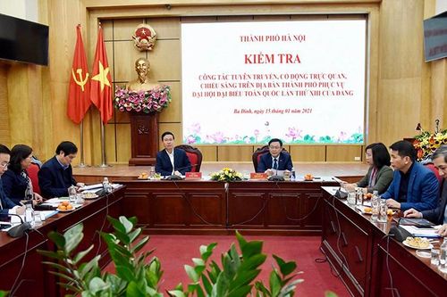 Kiểm tra công tác tuyên truyền, cổ động trực quan phục vụ Ðại hội XIII của Ðảng