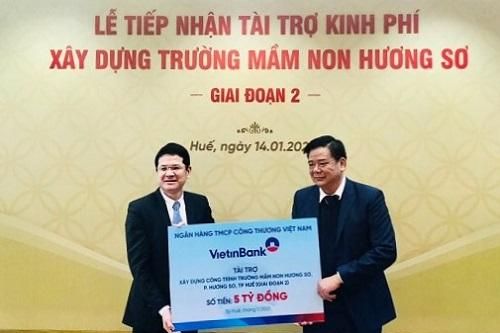 Vietinbank Thừa Thiên Huế tài trợ 5 tỷ đồng xây dựng trường Mầm non Hương Sơ