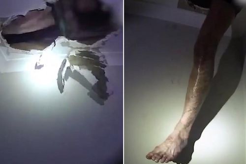 Clip: Bị kẹt cứng trên trần nhà trong lúc hành nghề, tên trộm phải nhờ cảnh sát giải cứu