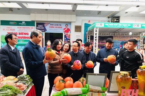 Phó Chủ tịch UBND tỉnh Lê Đức Giang thăm điểm trưng bày, giới thiệu và bán sản phẩm OCOP tỉnh Thanh Hóa