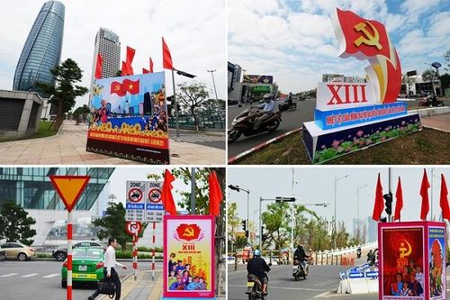 Đường phố Đà Nẵng rực rỡ cờ hoa chào mừng Đại hội Đảng