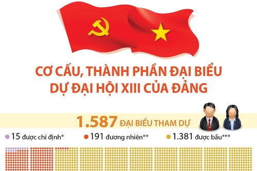 Cơ cấu, thành phần đại biểu dự Đại hội XIII của Đảng