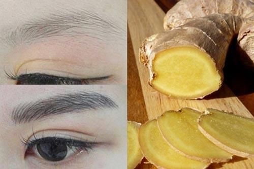 Dùng gừng tươi bạn không cần phải đi xăm lông mày