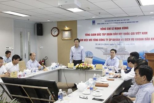 Tổng giám đốc PVN Lê Mạnh Hùng làm việc với PV Drilling