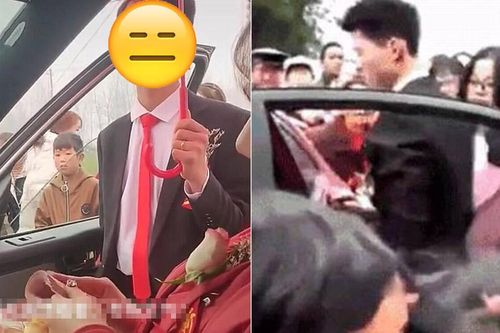 Cô dâu ngồi lì trong xe cưới đếm tiền không chịu xuống, thái độ của chú rể gây sốt MXH