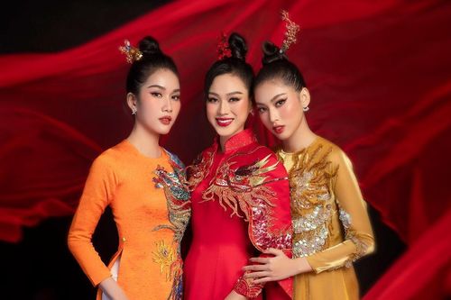 Đỗ Hà - Phương Anh - Ngọc Thảo rạng rỡ đốn tim fan khi phục sức áo dài rồng phượng