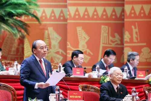 Thủ tướng Nguyễn Xuân Phúc điều hành thảo luận dự thảo Văn kiện trình Đại hội XIII
