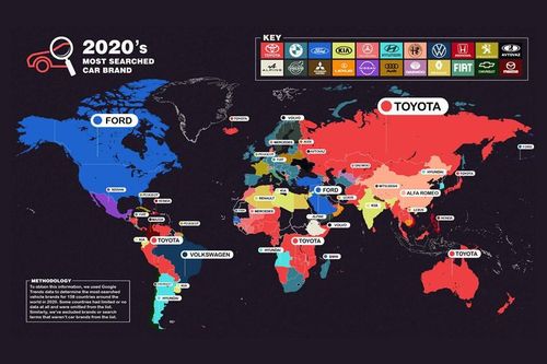 Thương hiệu ôtô nào được tìm kiếm nhiều nhất năm 2020?