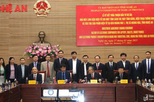 Ký biên bản ghi nhớ Dự án đầu tư 200 triệu USD sản xuất linh kiện điện tử tại KCN Hoàng Mai 1