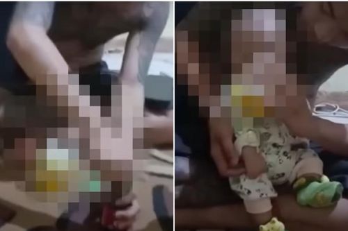 Phẫn nộ cảnh người đàn ông cho bé 4 tháng tuổi uống sữa pha với bia và nước tăng lực