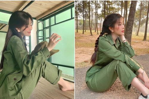 Võ Ngọc Trân xinh đẹp hết nấc với trang phục quân sự, gây thú vị vì khác xa với vẻ gợi cảm hằng ngày
