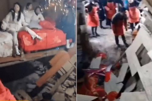 Quá vui vì lấy được vợ, chú rể vô tình làm sập nhà bố mẹ vợ khi tới đón dâu